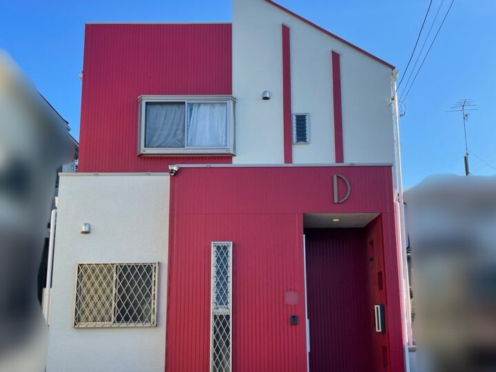 藤沢市高倉｜こだわりのパワーレッドで印象的に仕上げた屋根外壁塗装