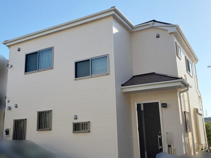 横浜市金沢区｜オレンジホワイトで明るく一新！外壁・屋根塗装、ベランダ防水工事